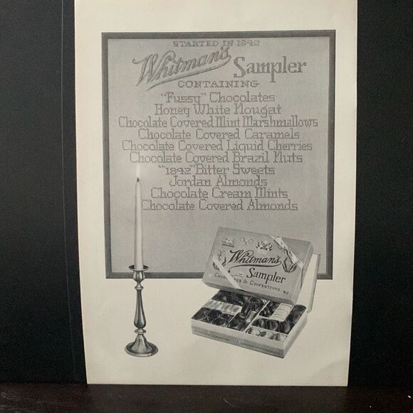 Vintage 1923 Whitman’s Sampler Containing Ad Advertisement - Picture 3 of 4